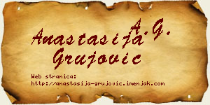 Anastasija Grujović vizit kartica